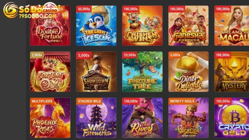 Kho game nổ hũ của thương hiệu lên tới hơn 100 trò siêu hot